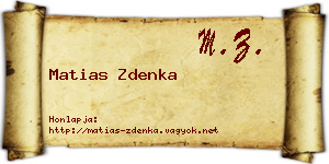 Matias Zdenka névjegykártya
